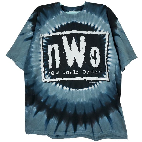 Vintage Liquid‎ Blue NWO Wrestling T-Shirt Black Gray Tie Dye XL XLarge NWT